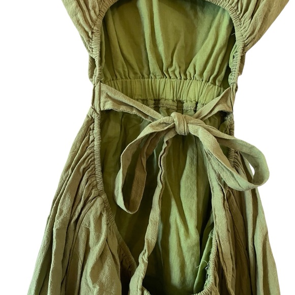 HYFVE Olive Green Square Neck Puff Sleeve Maxi Dress - Picture 7 of 8